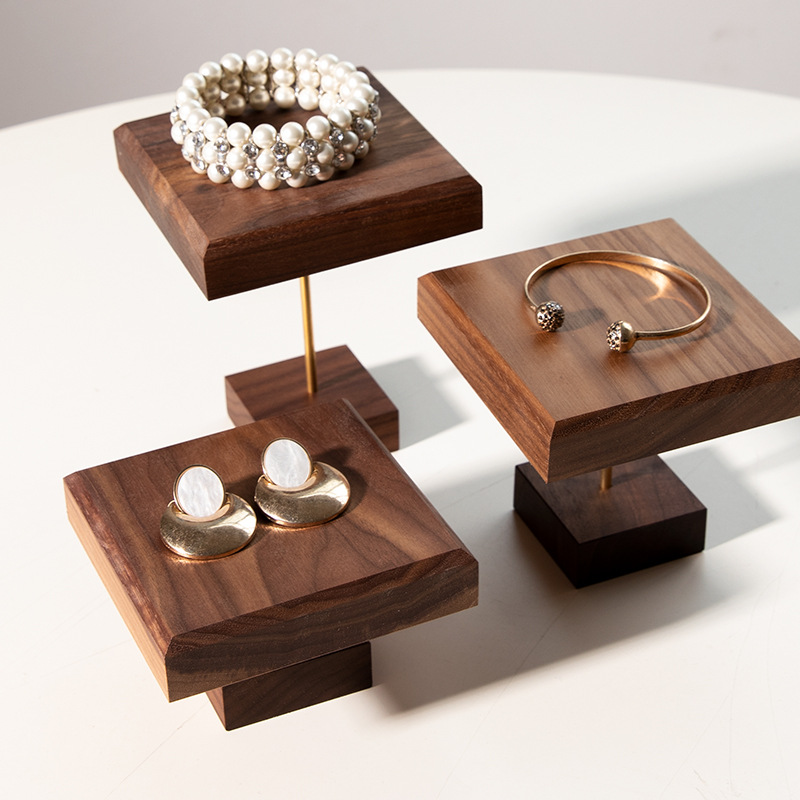 Walnut Jewelry Display Storage Bracelet Bracelet Display Solid Wood Jewelry Jewelry Display Stand Shooting Props
