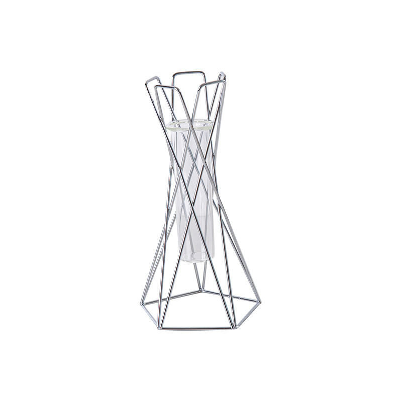 Nordic ins geometric iron vase holder hydroponic plant decoration living room room decoration desktop flower arrangement decoration