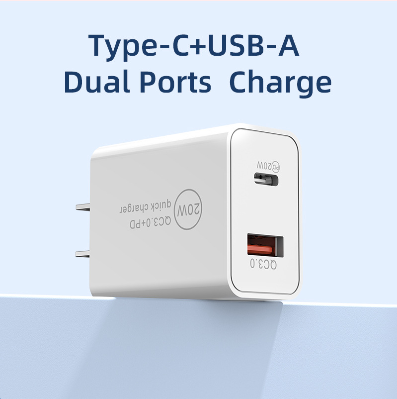 Mobile phone European standard PD12W 5V2A fast charging head US standard dual port A C is suitable for Apple Android charger head
