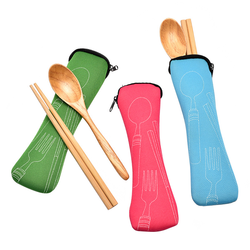 Portable Tableware Storage Bag Stainless Steel Western-style Knife, Fork and Spoon Set Canvas Bag Printable LOGO Tableware Bag