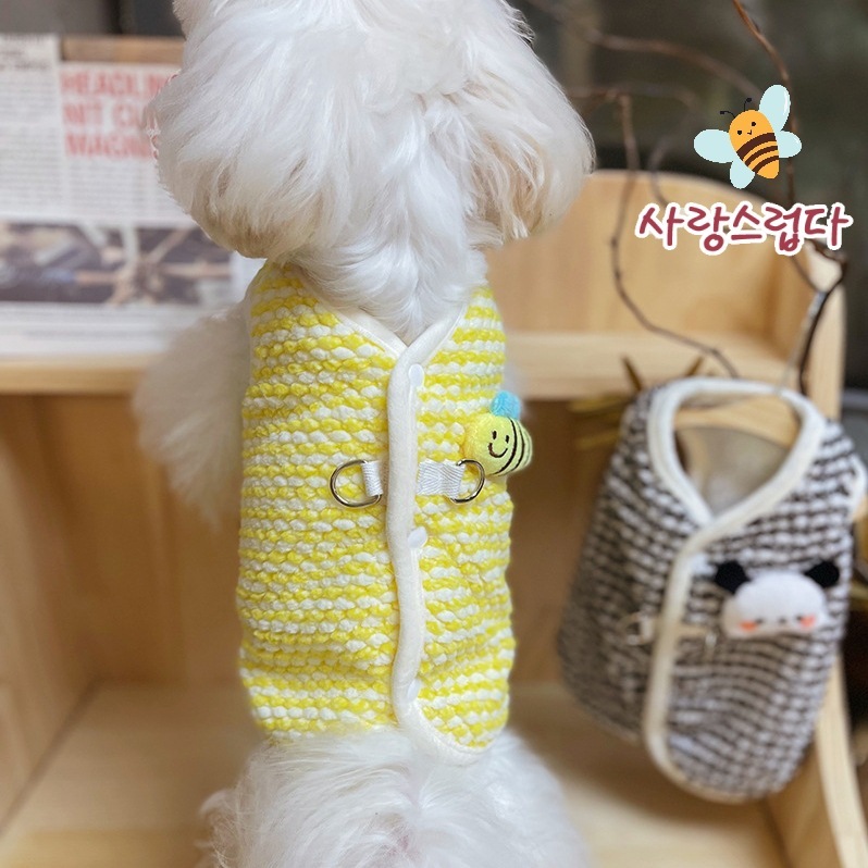 犬服ペットアパレル - 犬セーターリード穴かわいい刺デザイン|undefined