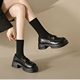 2024 New Mary Jane Thick-soled British Leather Shoes Increased Loafers Women's Casual Fashionable All-match Soft-soled Women's Shoes