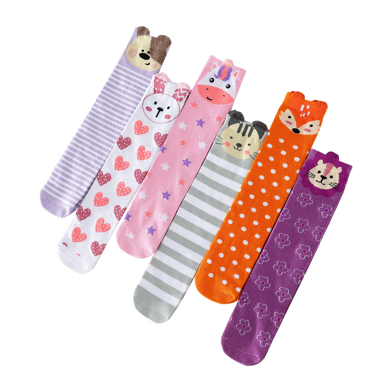 Cross-border Source manufacturers girls stockings animal striped children stockings Fox knee calf stockings