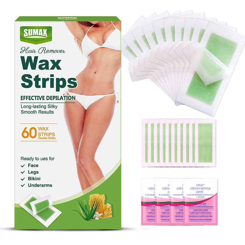 SUMAX cross-border export English packaging amazon temu explosions depilating wax paper combination of 60 pieces