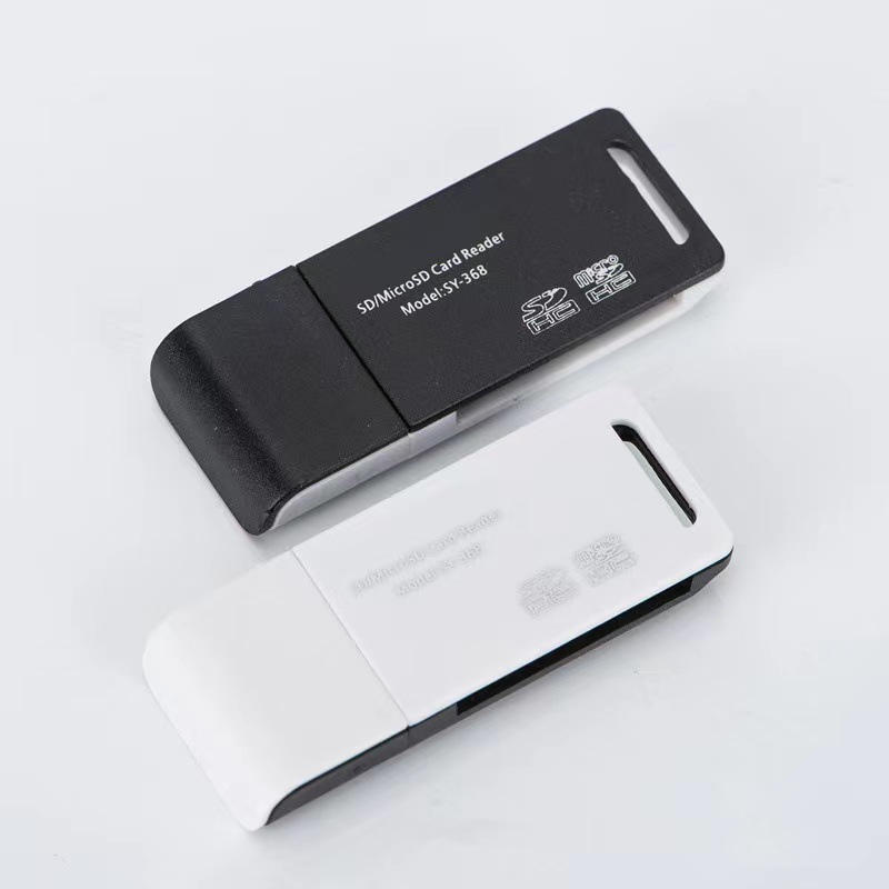 Factory wholesale male SY-368 card reader SD + TF card two-in-one Multi-Function Card Reader USB2