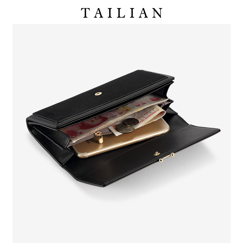 [Classic] European and American retro ladies long wallet large three fold clutch bag wallet wholesale purse