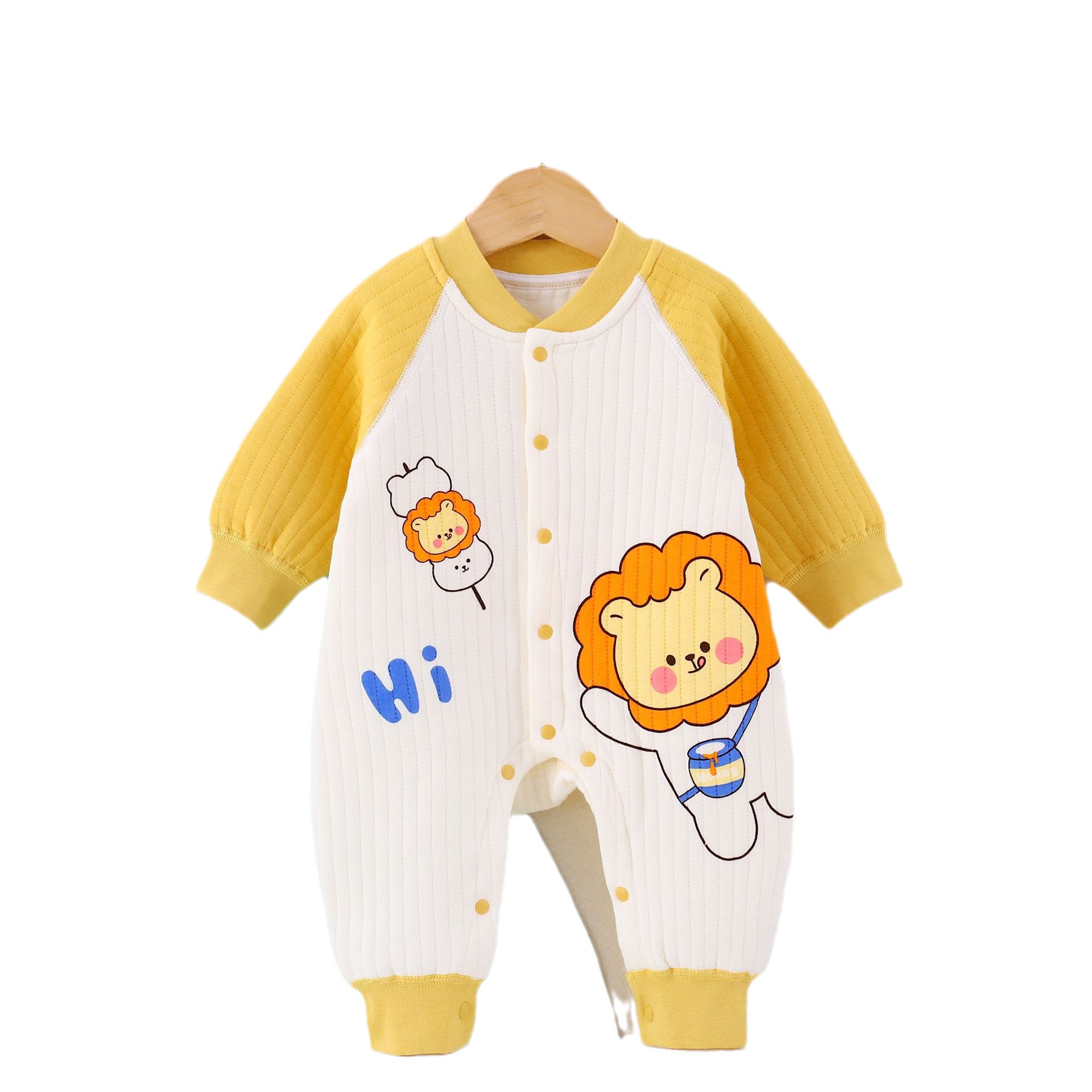 23 new infant cute three-layer warm jumpsuit autumn and winter comfortable male and female baby one-piece delivery romper