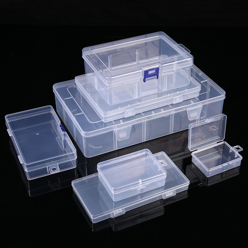 Transparent plastic inner empty box plastic mask box hardware tools sample fishing gear box stationery packaging accessories organizing box