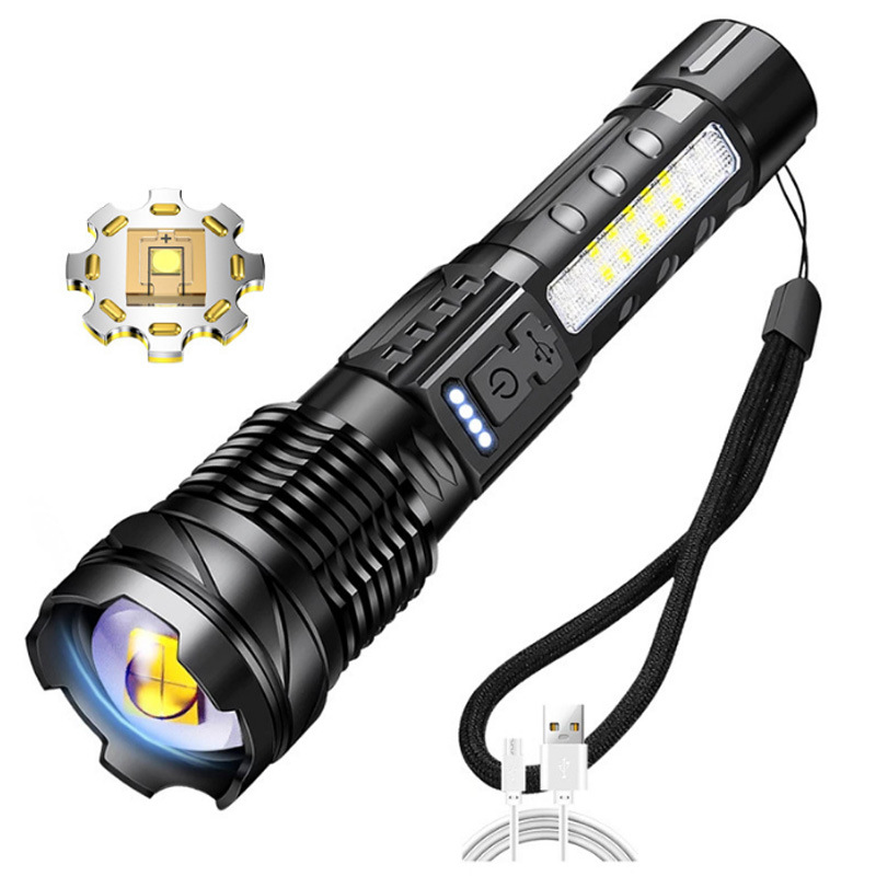Cross-border new flashlight usb rechargeable household outdoor emergency lighting super bright P50 lamp bead flashlight