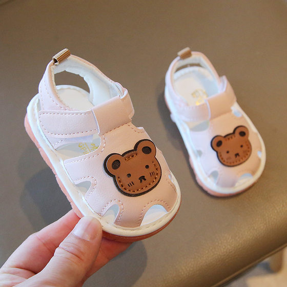 Summer baby sandals 0-1 years old 4-8-12 months soft bottom non-slip toddler shoes kick-proof shoes