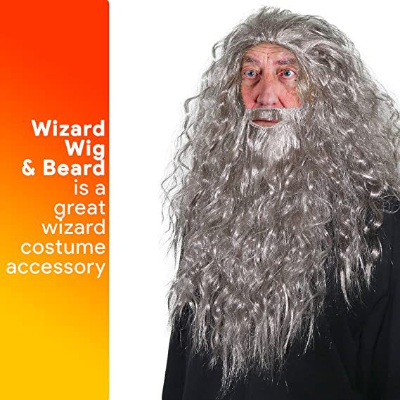 Christmas Grandpa Wig Beard Wizard Wigs Beard Suit Lord of the Rings Gandalf Wigs Beard