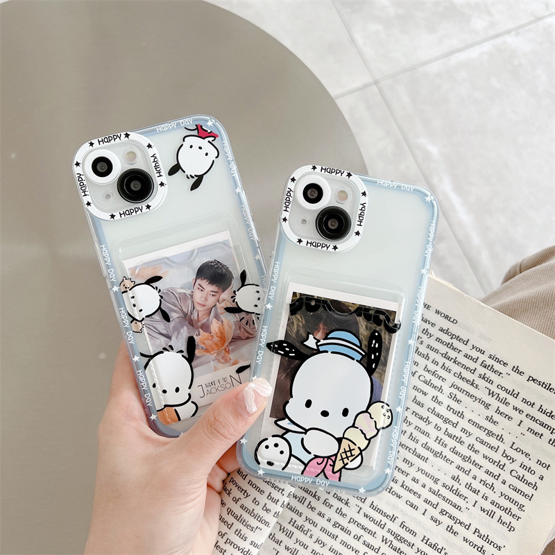 Cartoon Cute Pacha Dog Apple 14 Mobile Phone Case Suitable for iPhone15Promax All-inclusive 13 Card Case xr Apple