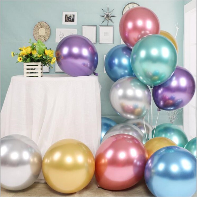 Factory wholesale 2.8g round metal balloon wedding room decoration KTV party mall opening layout metal balloon