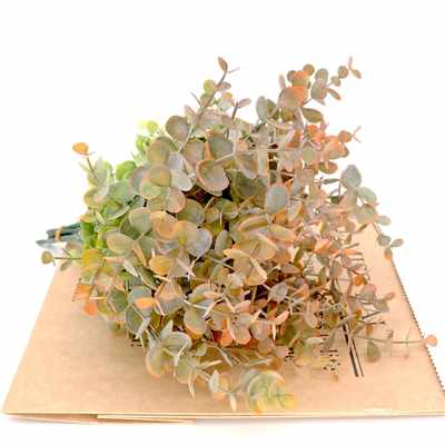 Cross-Border 5-fork eucalyptus simulation green planting eucalyptus money leaf small bundle simulation Flower Home wedding decoration flower arrangement