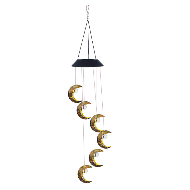 Solar outdoor garden lawn lamp cross-border new garden villa decorative lamp moon wind chimes waterproof hanging lamp