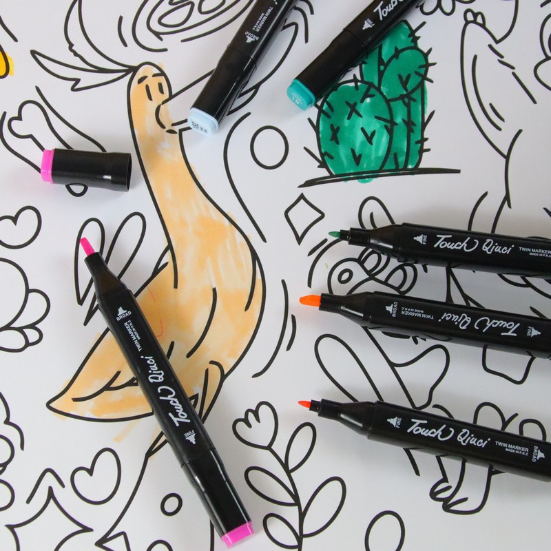 Double-head marker pen stationery set student animation children's painting brush pen hand-painted design color pen manufacturers wholesale