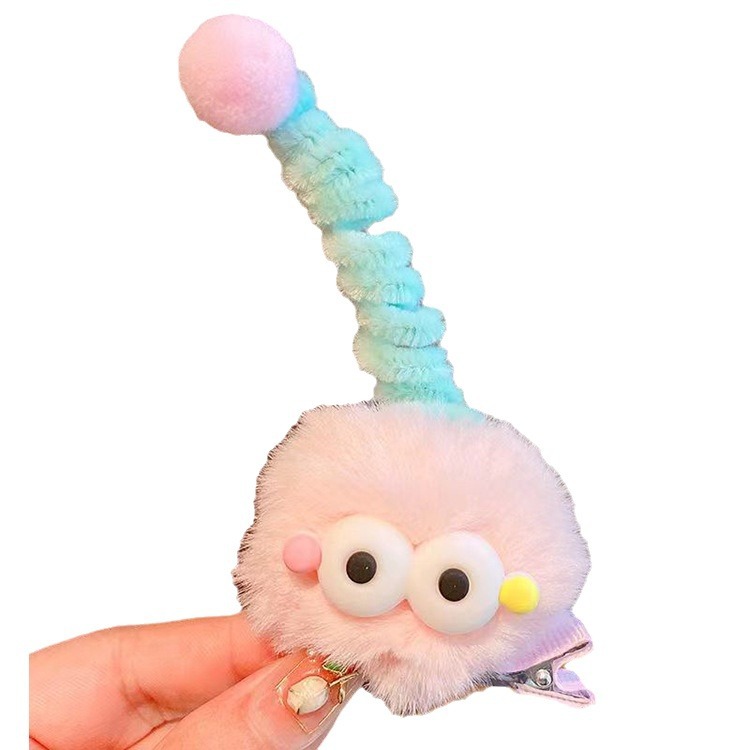 2023 new girl cute three-dimensional cartoon hairpin baby winter funny plush hairpin headdress children's hair accessories
