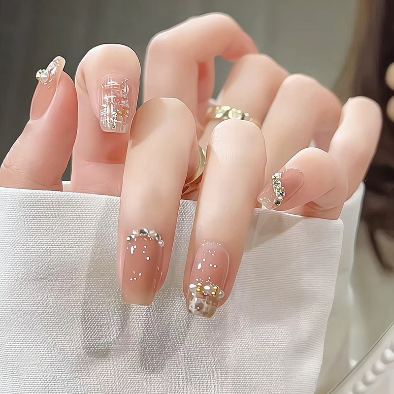Little Red Riding Book Explosions Hand-worn Armor Wholesale Short Naked Color Scatter Manicure Finished Nail Stickers Fake Nails