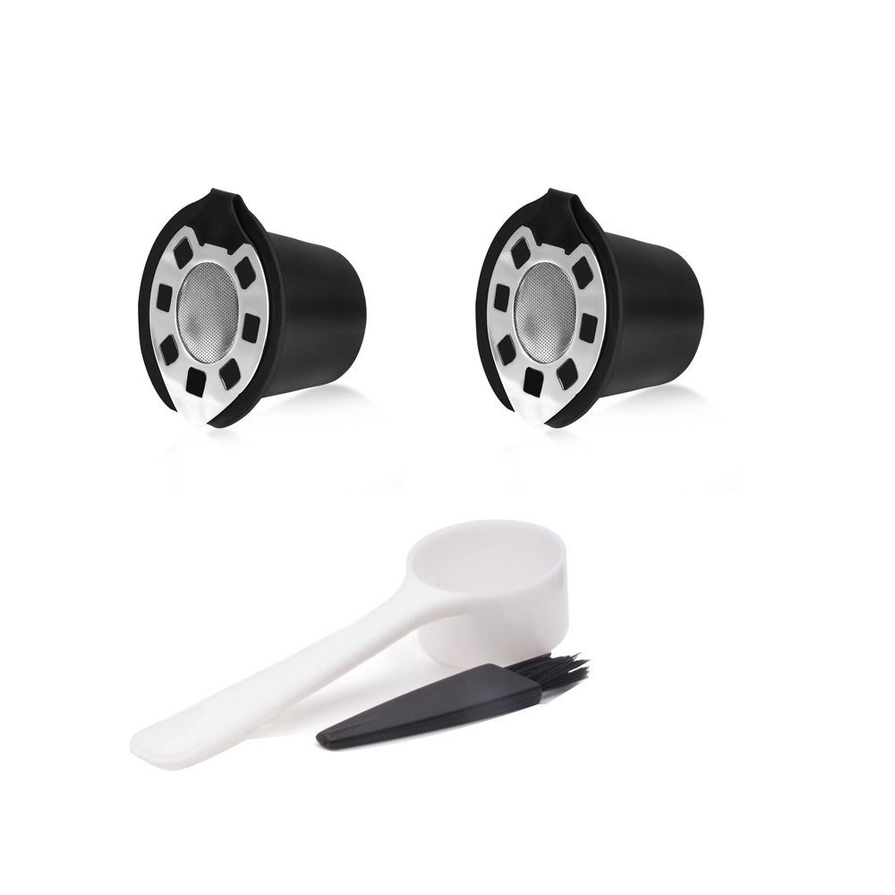 Best selling 6 piece Nespresso reusable capsule stainless steel lid refillable coffee powder shell