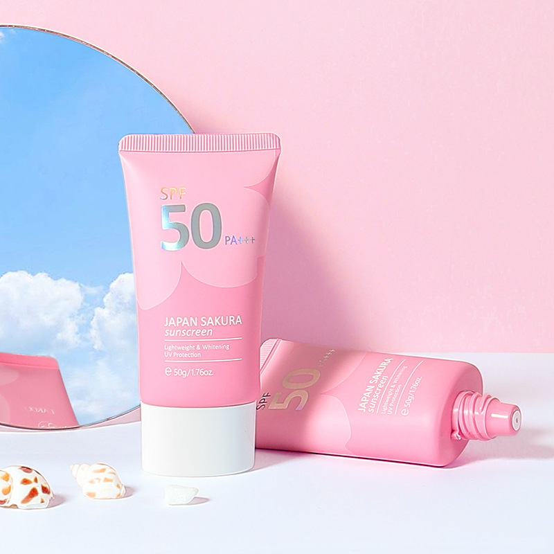 LAIKOU莱蔻樱花sunscreen隔离霜50g保湿霜补水护肤品批发 跨境