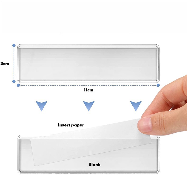 Amazon hot sale in stock waterproof self-adhesive transparent adhesive label holder storage classification PVC sticker