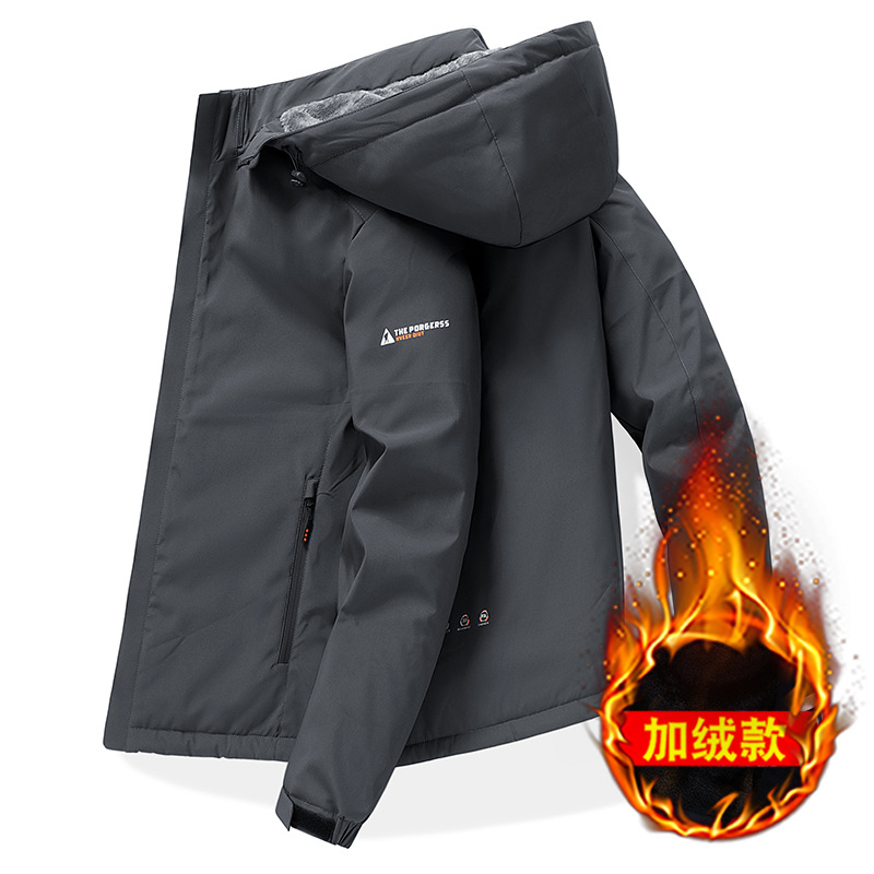 Men's Coat 2024 Spring and Autumn Solid Color Outdoor Charge Clothes Men's Fashion Brand Thin Casual Hooded Jacket for Men