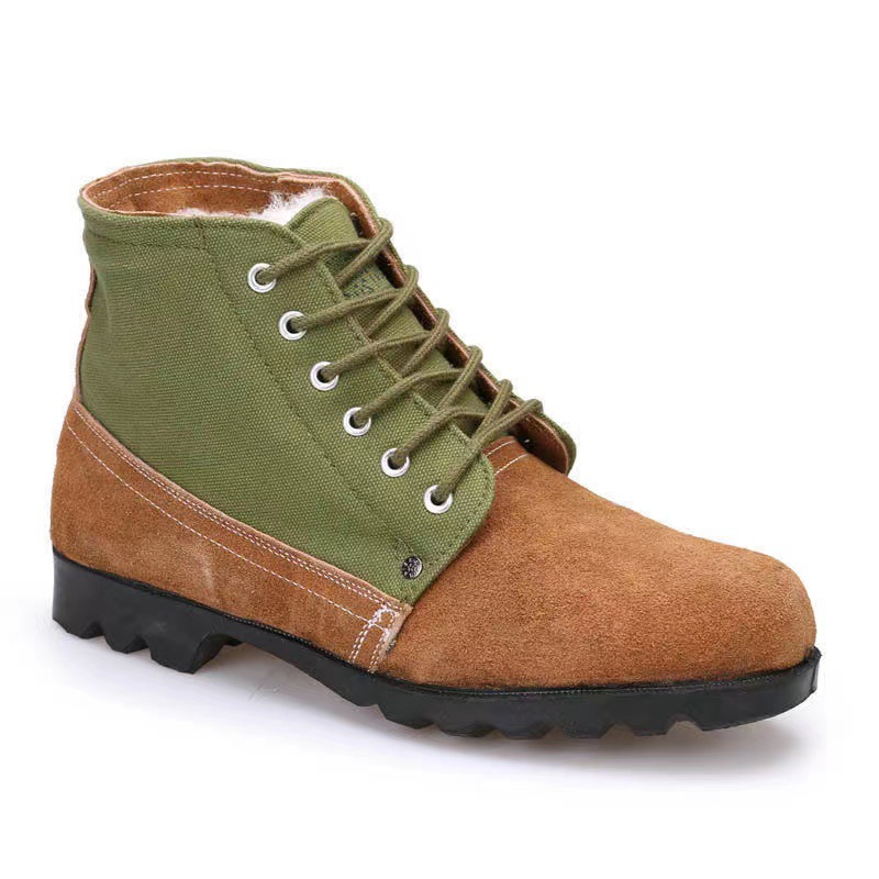 Wool Big Toe Leather Shoes Winter Thickened Snow Boots Men's Labor Protection Shoes Wool Leather Shoes Cotton Shoes Cotton Boots New Style Big Toe Shoes for Men