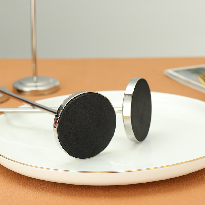 Stainless steel meal card holder round hotel seat card table number plate price table card menu clip number clip wedding sign