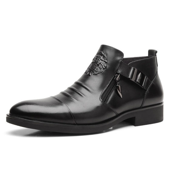 HPIOPL5010 cross-border Men's embossed Martin boots double-sided zipper European and American fashion boots men's boots men