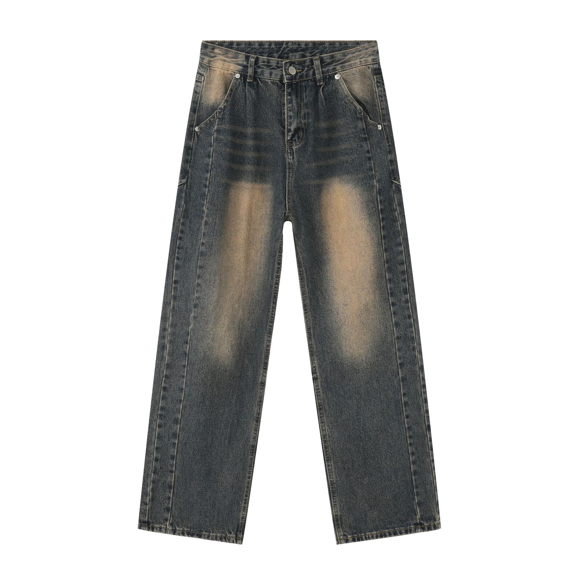 nirben Denim | American retro straight jeans men's fashion brand high-end loose wide-leg pants mop long pants