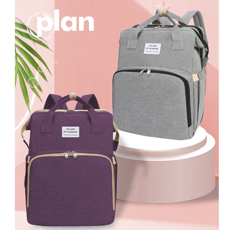 New Portable Folding Bed Mummy Bag for Going Out Lightweight Large Capacity Maternal and Infant Milk Bag Multi-purpose Mummy Bed Bag