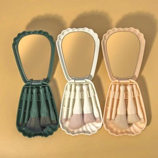 New 5-piece mirror box loose powder brush makeup brush set eye shadow brush makeup brush full set beginner beauty tools