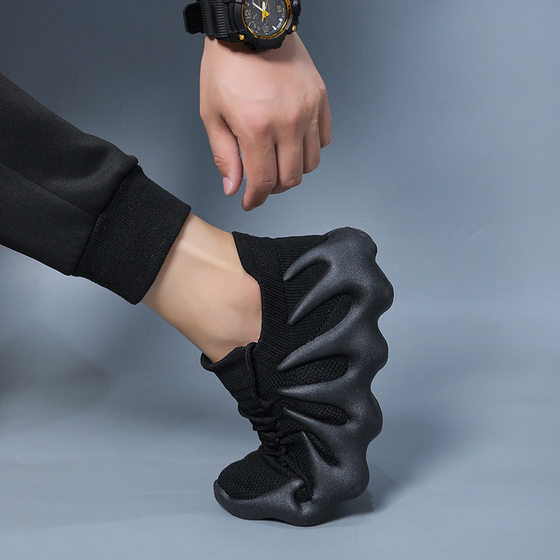 Men's shoes new casual sneaker Zifei woven volcanic bottom breathable mesh shoes men's running shoes Octopus socks shoes