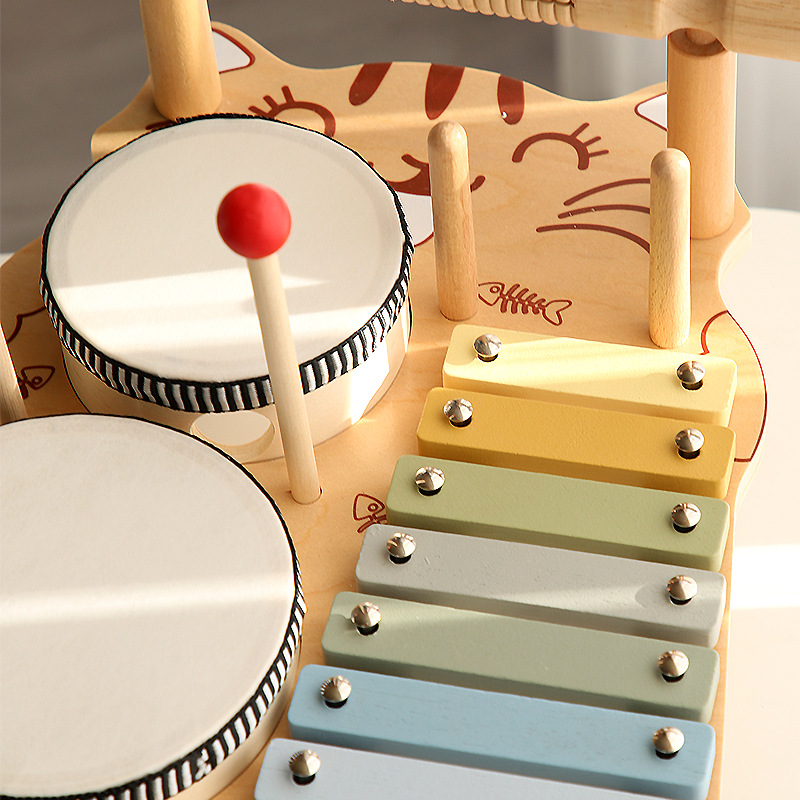 Cross-border children's wooden Orff music percussion instrument percussion instrument percussion instrument percussion Gong baby hand drum educational toy