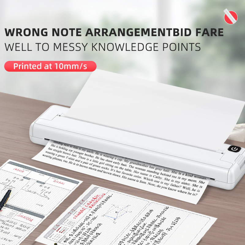 Cross-border portable thermal A4 home printer can be connected to mobile phone wireless office small learning mini printer