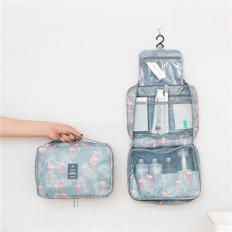 Hook Wash Bag Multifunctional Portable Storage Bag Oxford Cosmetic Bag Large Capacity Hangable Folding Bag