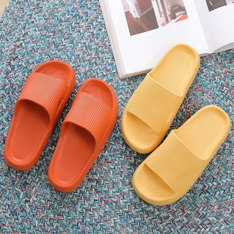 Stomping excrement feeling new thick-soled slippers women's summer indoor home bathroom bath couple's sandals and slippers men's height