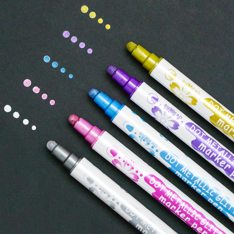 New Hand account metal Doodle pen double-headed highlighter diy color filling marker student graffiti color pearlescent pen