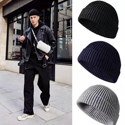 Hat Couple Autumn and Winter Thin Foreign Trade Cap Knitted Hat Men's and Women's Warm Pullover Cap Women's Cold Cap Melon Skin Floor Cap