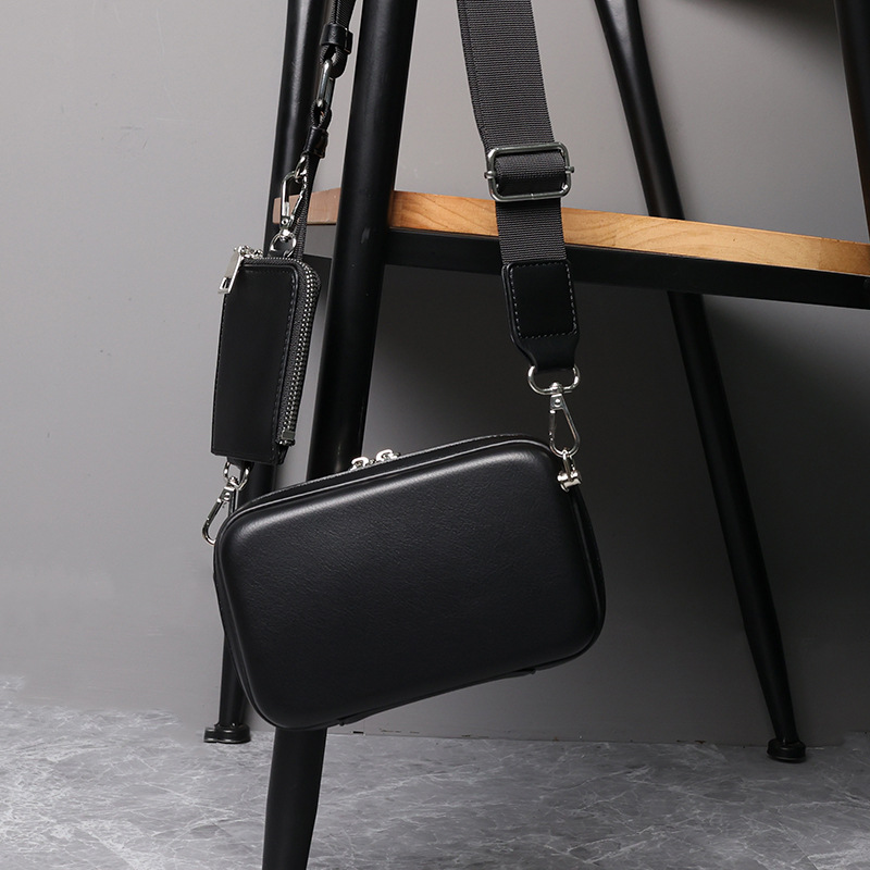 2022 New Korean Style Men's Box Bag Korean Brand Crossbody Bag Fashionable Personalized Trendy Small Square Bag Casual Shoulder Bag