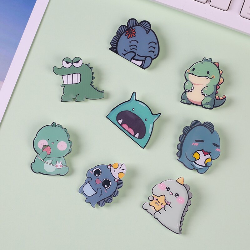 Cartoon cute little dinosaur acrylic brooch backpack accessories patch gift