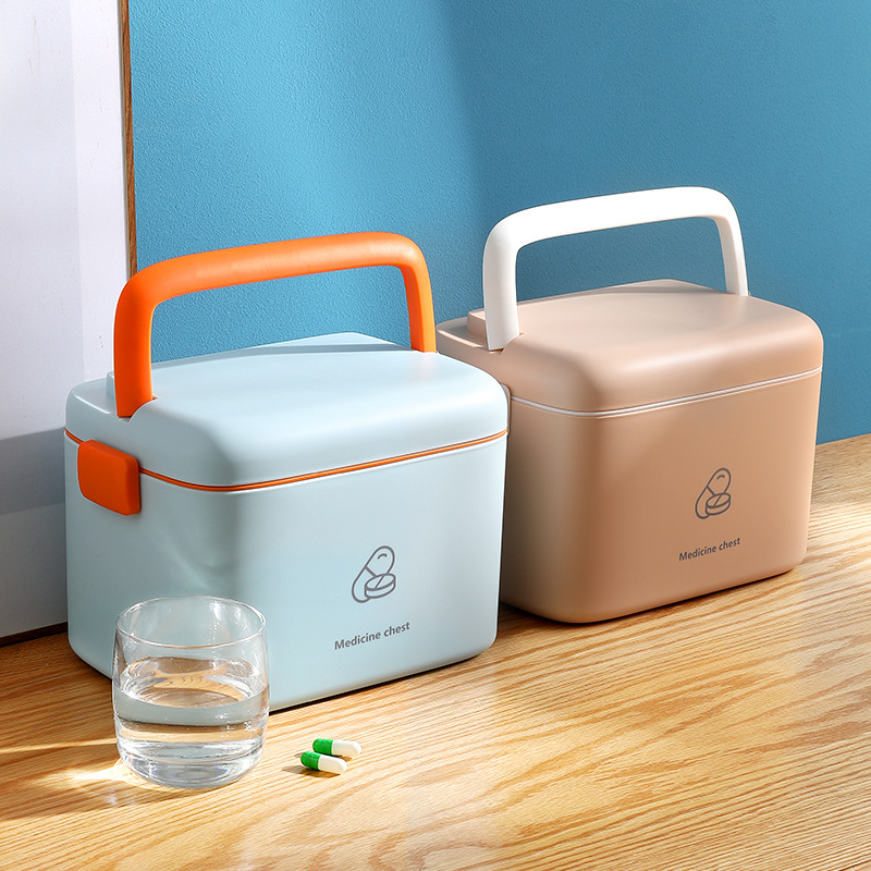 Medicine Box Household Large Capacity Family Standing Medical First Aid Kit Full Set of Home Visit with Medicine Storage Box Emergency Box