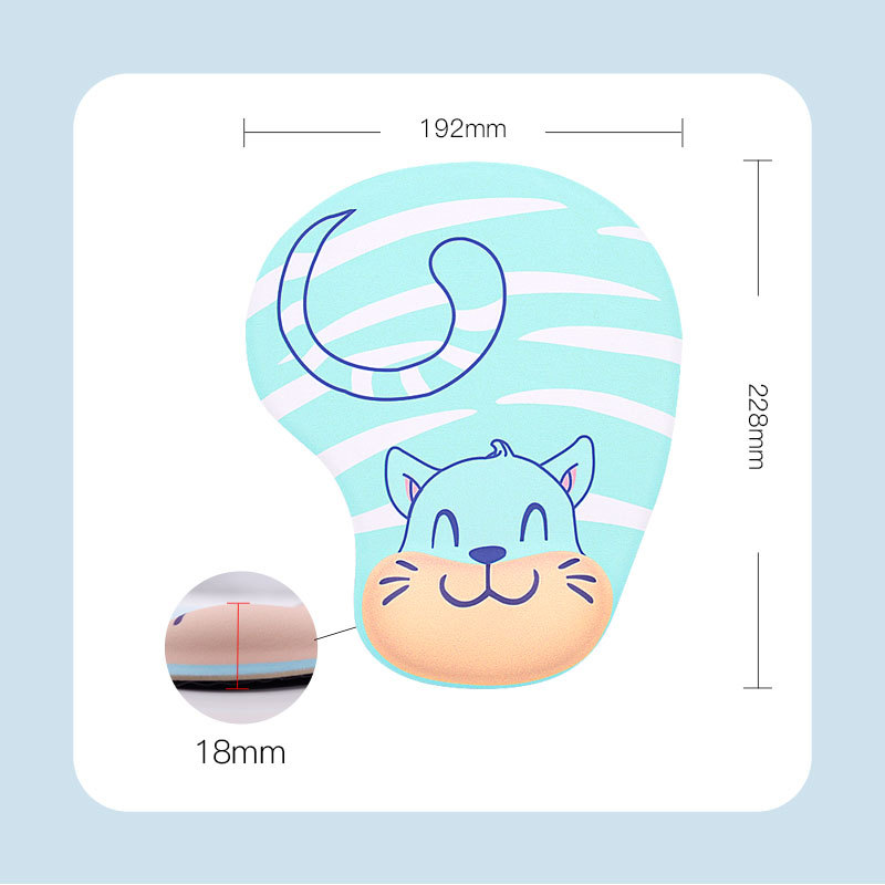 Source manufacturers personality creative cartoon animation silicone comfortable thickened non-slip hand support wrist mouse pad can be drawn