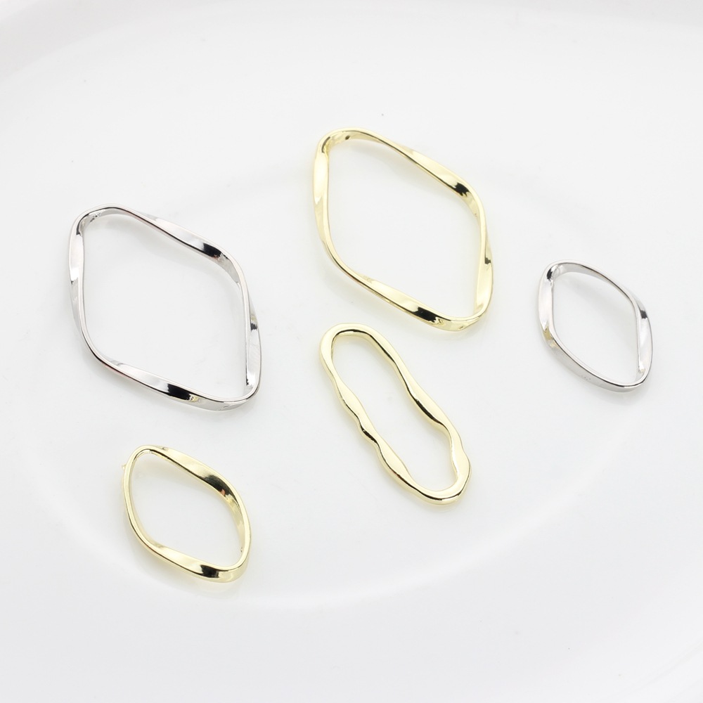 Alloy irregular geometric shaped hollow bending small pendant DIY Handmade Jewelry earrings nail accessories material