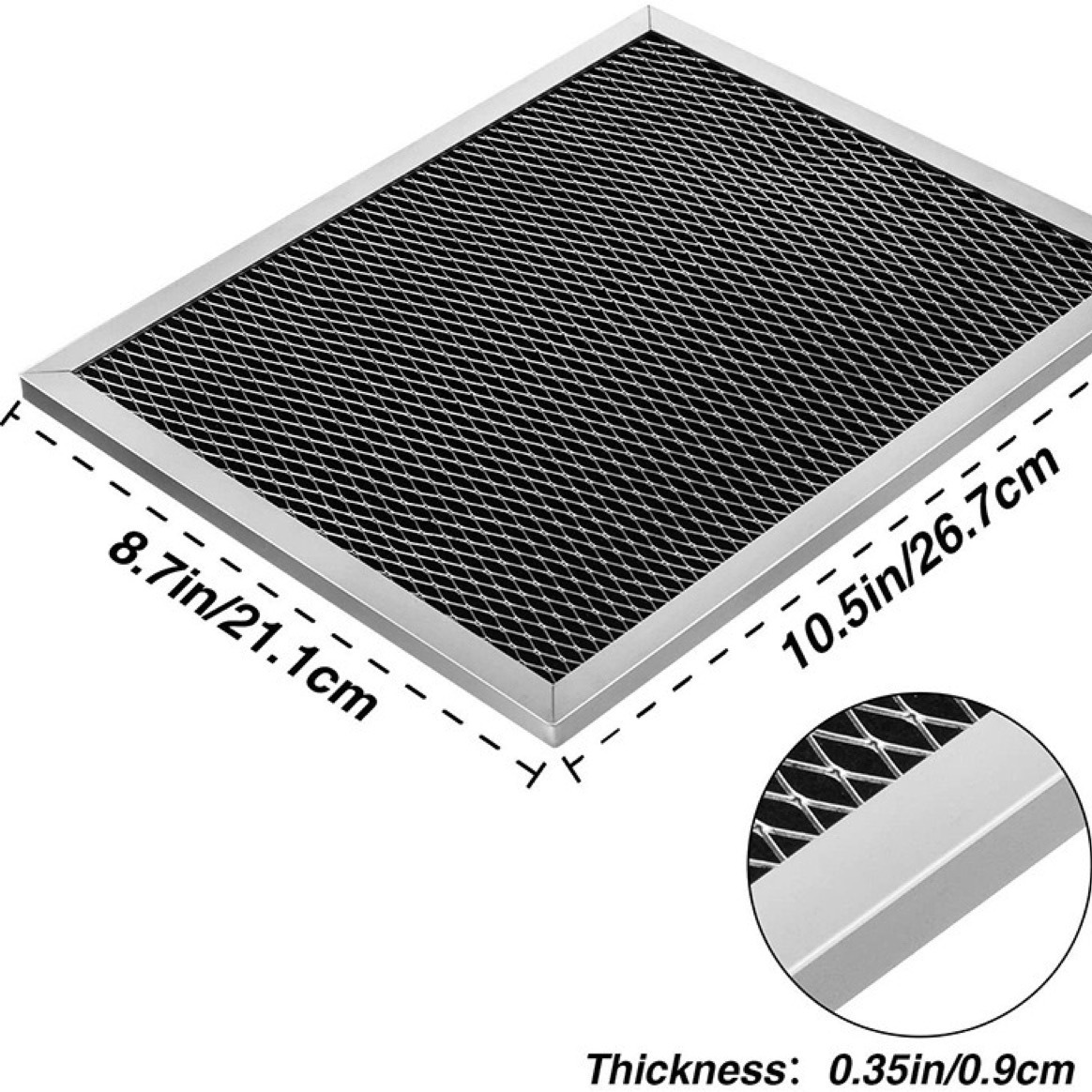 Range hood filter aluminum charcoal combination compatible with Broan Kenmore Maytag 97007696