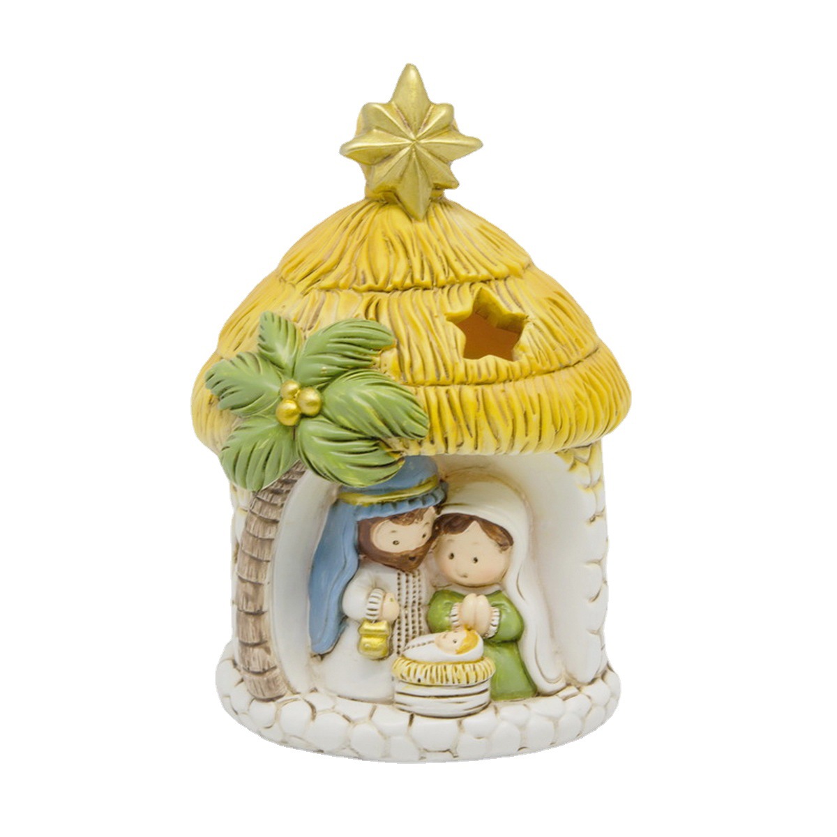 Cross-border Christmas Coming Gift Jesus Religious Birth Scene Resin Crafts Manger Group Ornaments Blind Box Kit