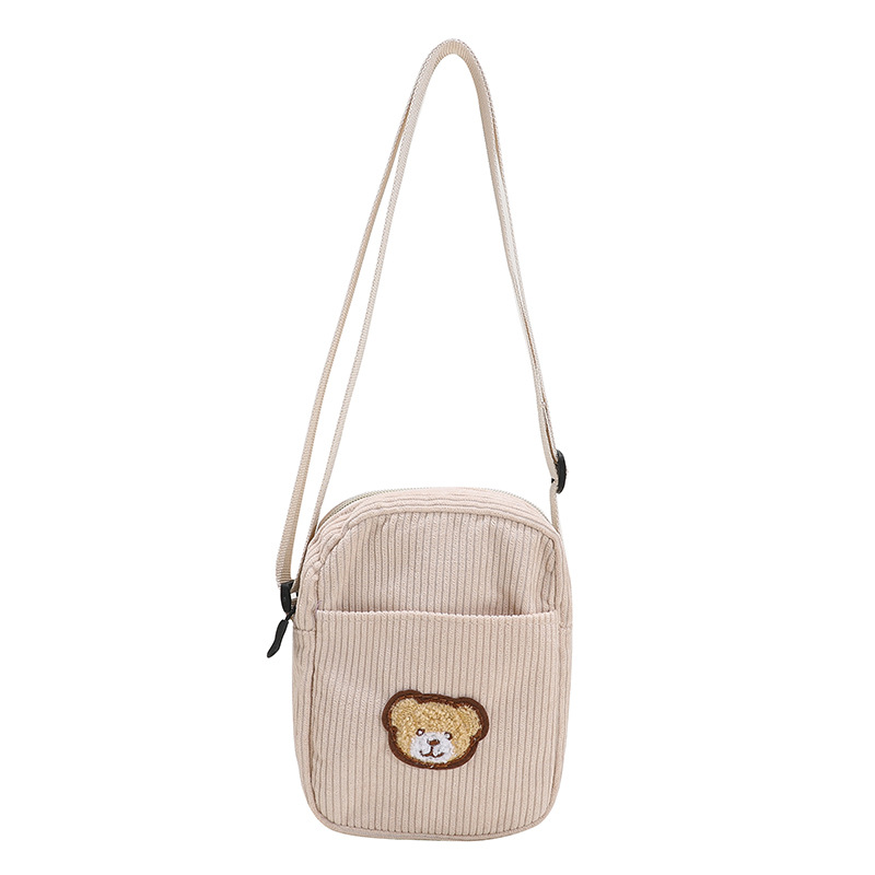 Korean ins Cute Bear Crossbody Bag Japanese Style Harajuku chic Soft Girl Student Canvas Bag Shoulder Bag