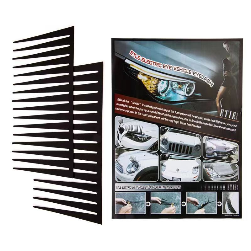 Foreign trade eyelash lamp car sticker cute cartoon decoration creative 3d three-dimensional false eyelash lamp eyebrow pair