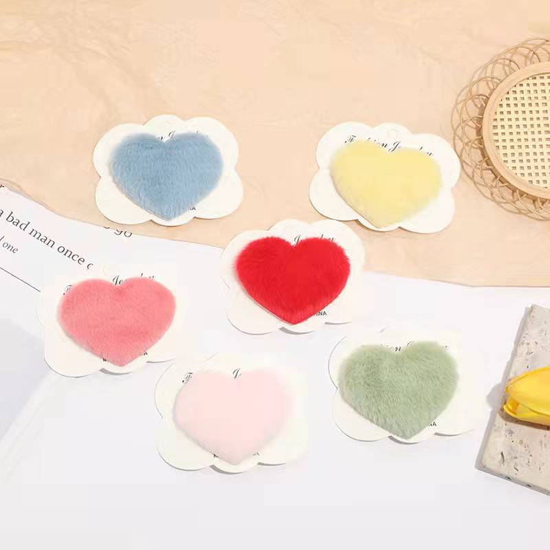 Korean new style lovely furry independent packaging side clip girl's heart hair accessories BB clip hairpin Internet celebrity headdress simple