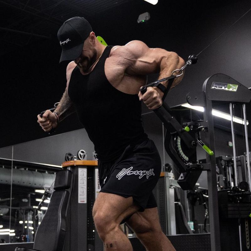Fitness Shorts Men's Running Breathable Mesh Quick-drying Training Quad Pants Stretch Trendy Brand American-style No-knee Sports Pants
